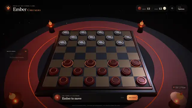 Ember Checkers 3D board game